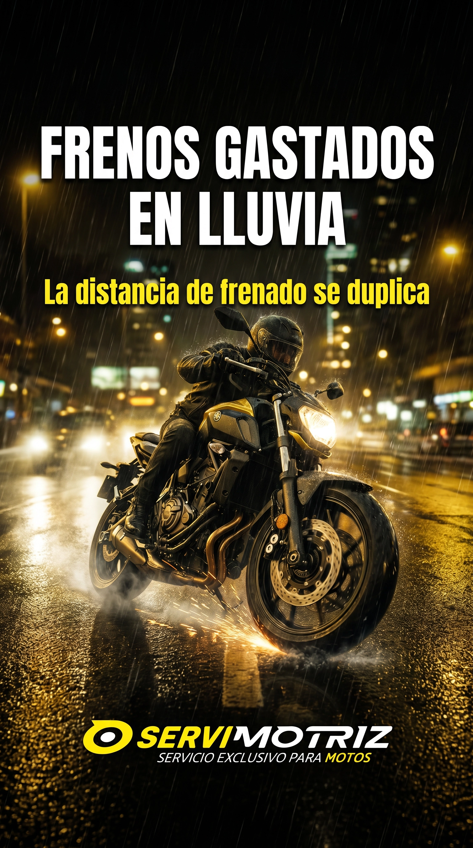 Frenos gastados en lluvia duplican la distancia de frenado