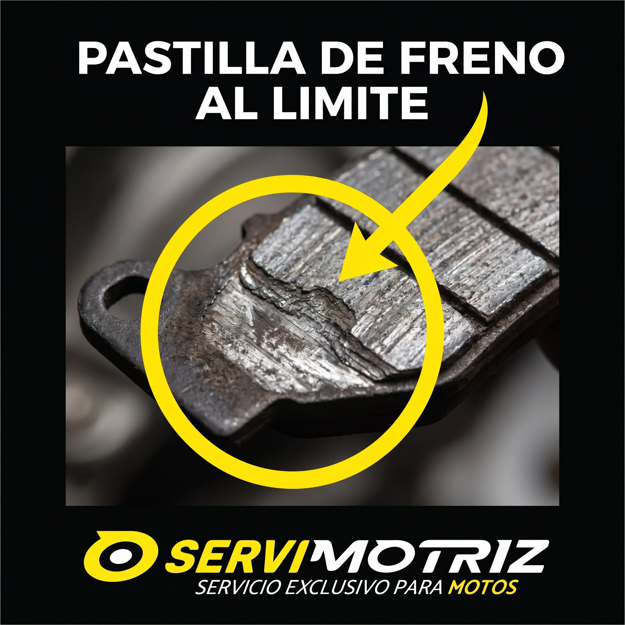 Pastilla de freno al límite de desgaste
